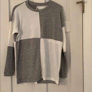 Super soft color-block sweater.